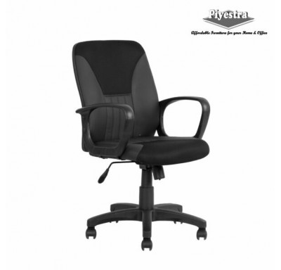 Kito Low Back Chair Fabric/Leatherette  - Black